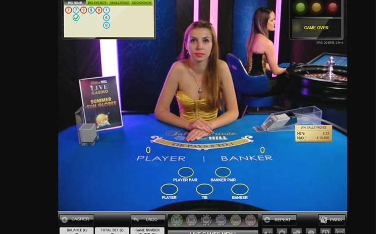 Live Dealer Baccarat at William Hill Casino